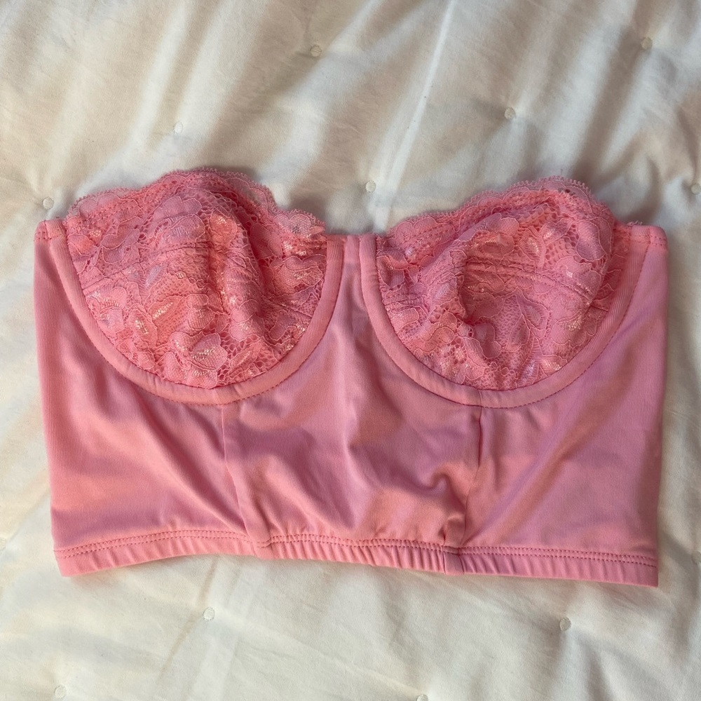 Pink cropped corset